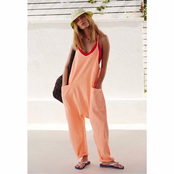 FP Movement by Free People Pants - FP Movement Pastel Peach Hot Shot Onesie NWT size medium